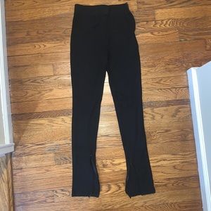 Bailey Rose Black stretchy work pant with slit